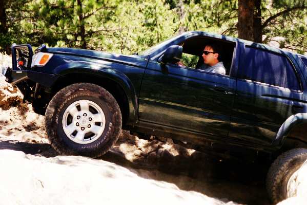 Scott concentrates intently as he guides his 4 Runner up the bypass