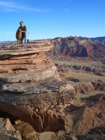 tom and buca on the real cliff (Small).JPG