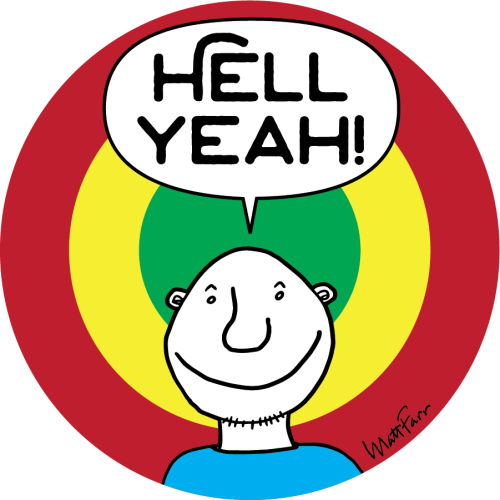 Hell Yeah sticker 3x3 round.png